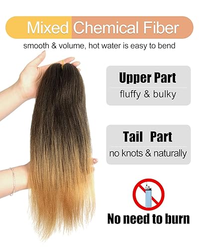Miniatura 7 de Cabello trenzado ombré de 12 pulgadas, cabello preestirado corto y lacio, trenzas de ganchillo con textura Yaki, cabello sintético con textura Yaki,
