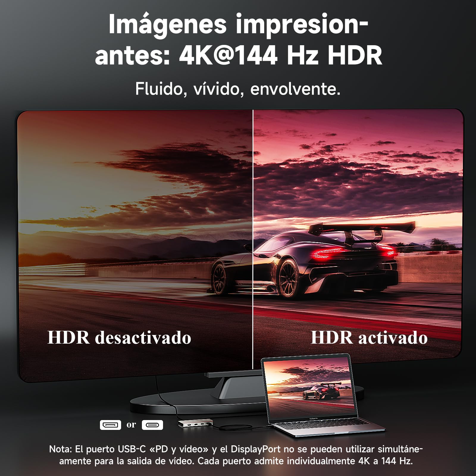 WAVLINK Tarjeta capturadora vídeo,Captura y Bucle 4K@30Hz,Pantalla 4K@144Hz | PD de 100W, tarjeta capturadora HDMI para streaming, compatible con PS5/Xbox/Switch, OBS, Windows y Mac