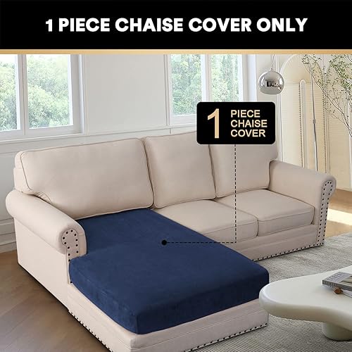 Miniatura 4 de PrinceDeco Fundas para sofá modular, funda de terciopelo para sofá para perros, funda lavable en forma de L, 1 pieza, fundas individuales para sofá