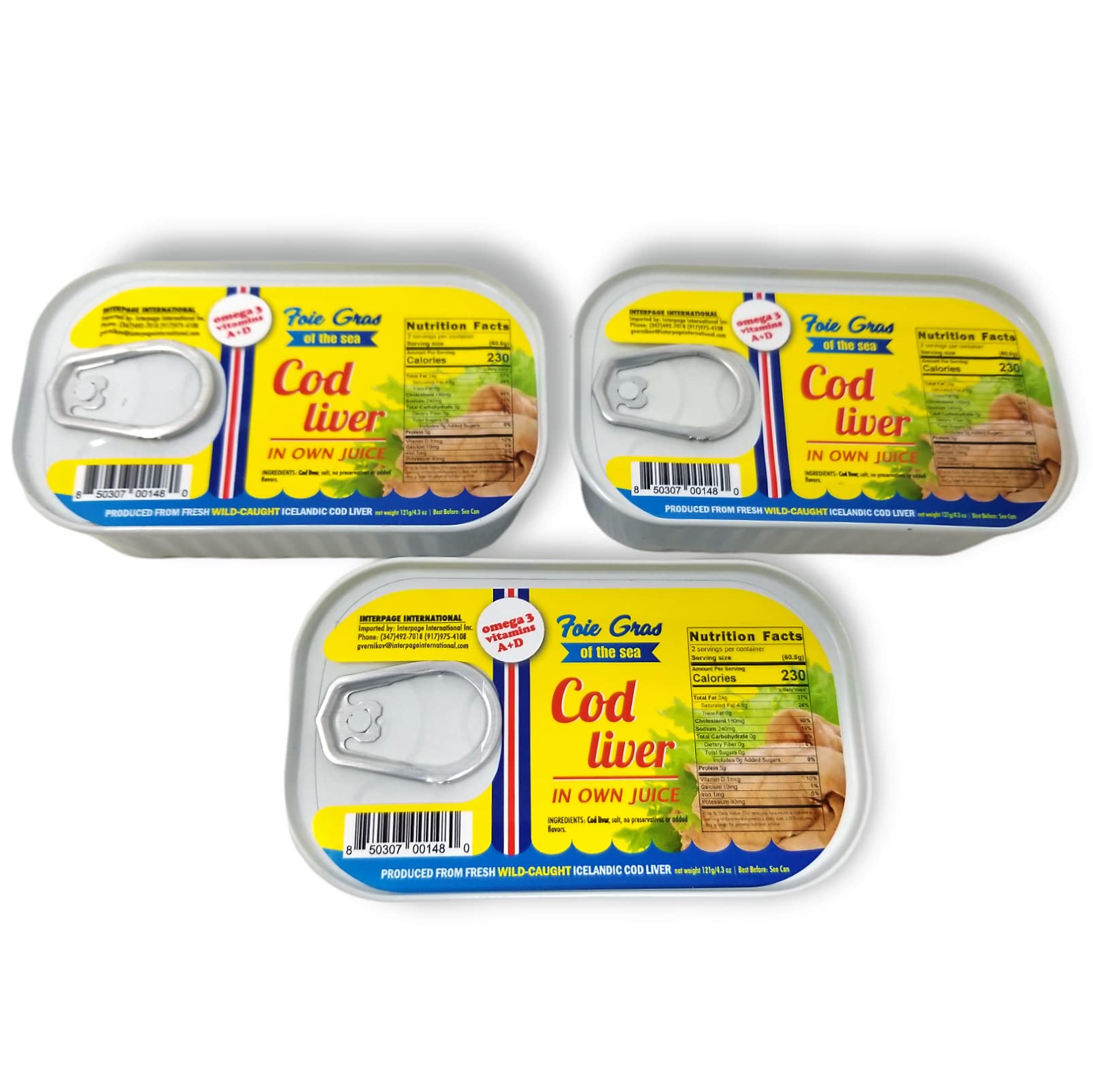 Buy Interpage International Canned Cod Liver In Own Oil 4.3oz Natural