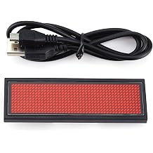 LED Name Tag USB Programming Digital Display 3.66x1.18inch Rechargeable Name Badge Display Board for Restaurant Shop Exhibition Nightclub Hotel