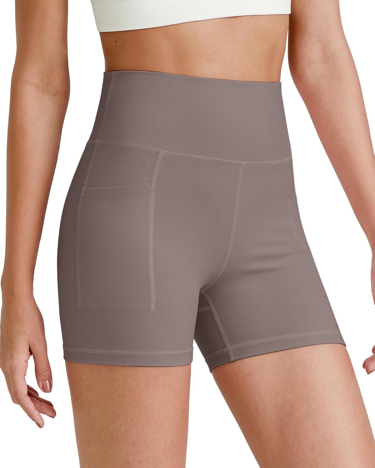 G4Free BareFeel Biker Shorts for Women with Pockets High Waisted Workout Athletic Gym Legging Shorts 4"/6" - Image 2