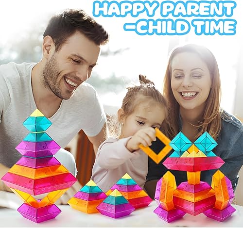 Miniatura 8 de Juegos de bloques de construcción para niños de 3, 4, 5, 6 años, 30 piezas de bloques apilables, juguetes para niños y niñas, actividades de