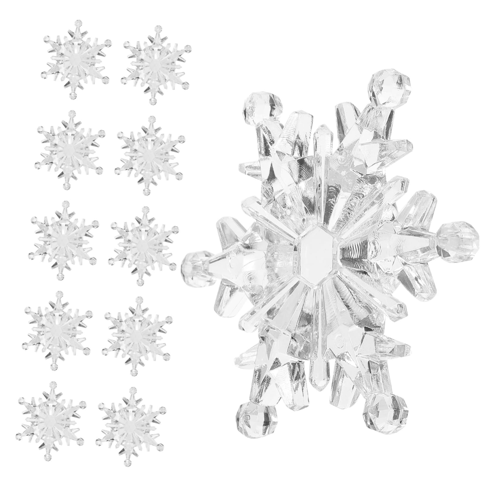 50 Stück Acryl Weihnachtsbaum Anhänger Schneeflocke Silberne Hängende Dekoration für Weihnachtsbaum und Fenster Zarte Weihnachtsdeko für Festliche Stimmung