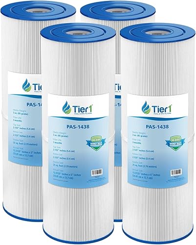 Tier1 Cartucho de filtro para piscina y spa, paquete de 4  Reemplazo para Dynamic 17-2327, Pleatco PRB25-IN, 817-2500, R173429, Unicel C-4326 y más