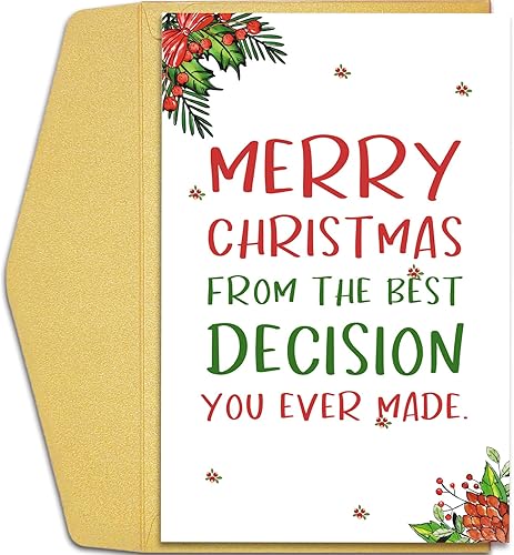 Miniatura 1 de Tarjeta de Navidad romántica para él y ella, divertida tarjeta de Navidad para marido, esposa, novio y novia, regalo de tarjeta de Navidad, Feliz