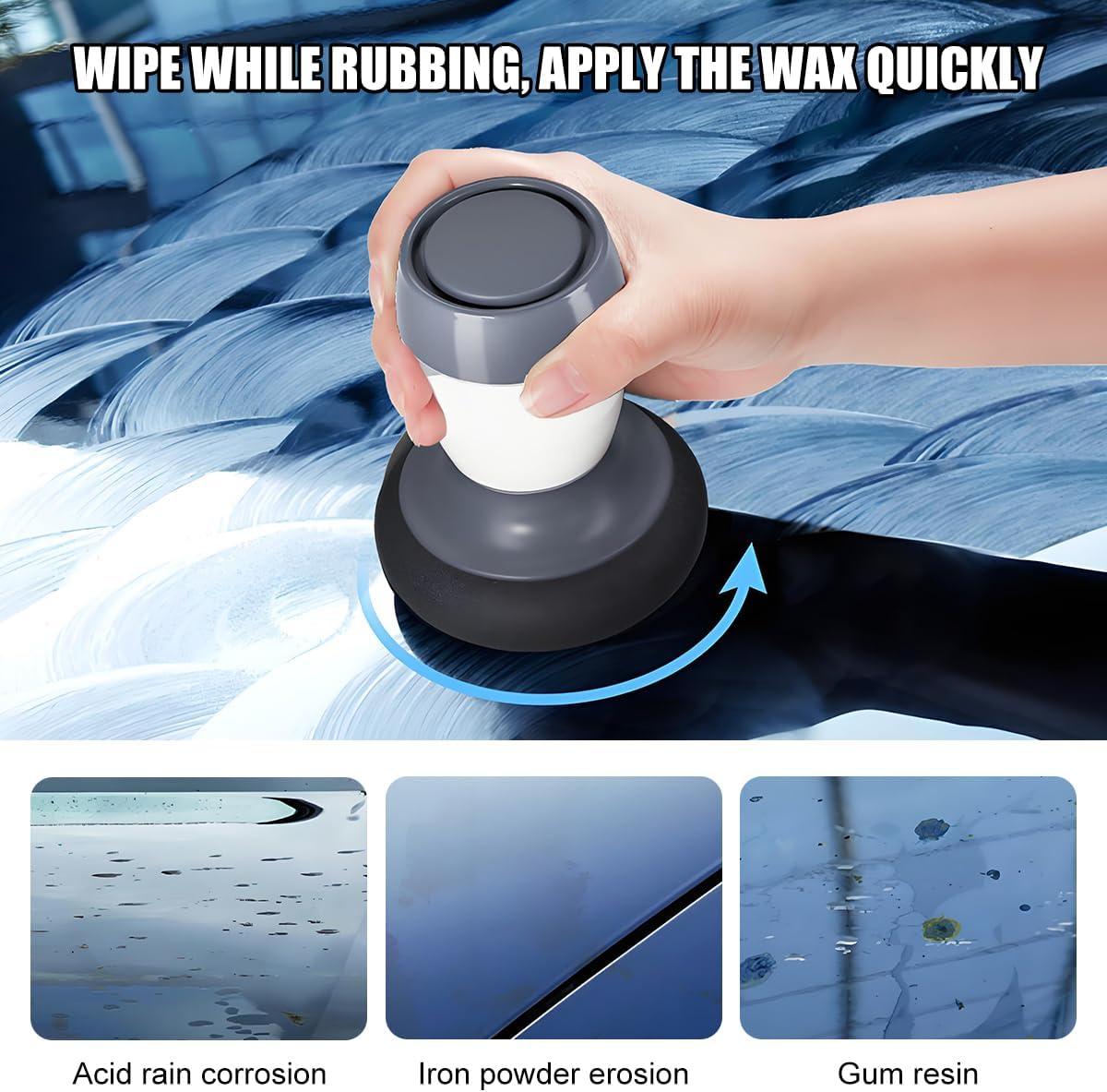 Car Flow Tire Shine Applicator, Reusable Non-Drip Streak-Free Tire Dressing Applicator Pad, Automotive Tyre Shining Detailing Tool, Compatible with Most Tyre Shine and Gels