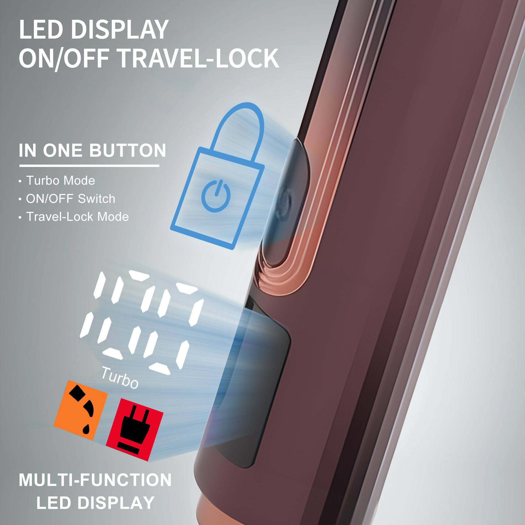 Rasoio elettrico per la schiena da uomo 4 in 1, kit per la cura del corpo con manico di estensione regolabile, display a LED impermeabile, rasoio pieghevole per il corpo da uomo
