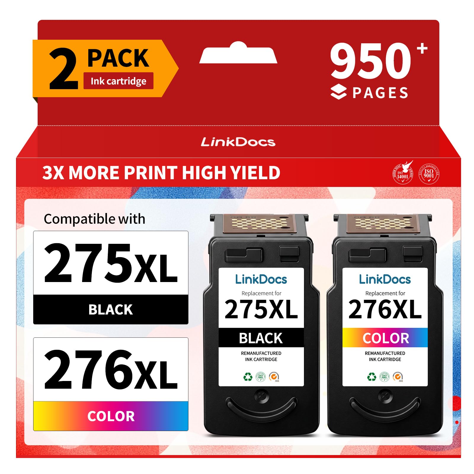 LinkDocs 275XL 276XL Ink Cartridge Combo Pack