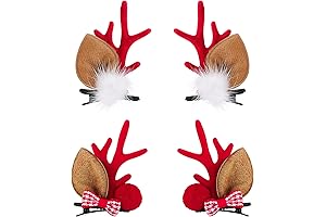 Christmas Deer Antler Hair Clips for Girls