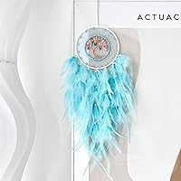 Vista 3 de Atrapasueños, Atrapasueños Azul Claro Árbol de la Vida Decoración de Pared, con Cuentas Coloridas Similares a Dulces, Perfecto Atrapasueños Hecho a