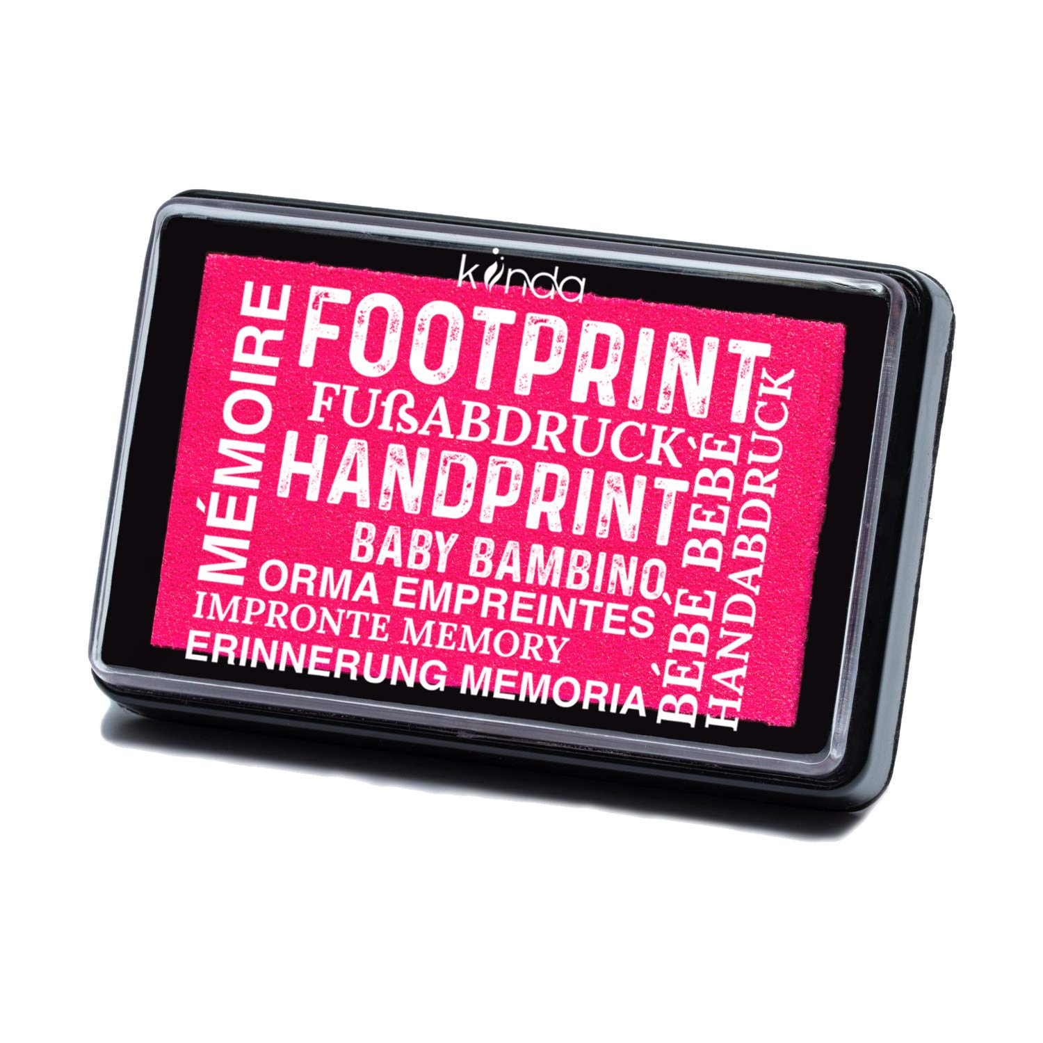 kiinda Baby Fuß- oder Handabdruck - sichere wiederverwendbare Stempelkissen, leicht abwaschbar, Handwerk Stoff Scrapbook (hot pink)
