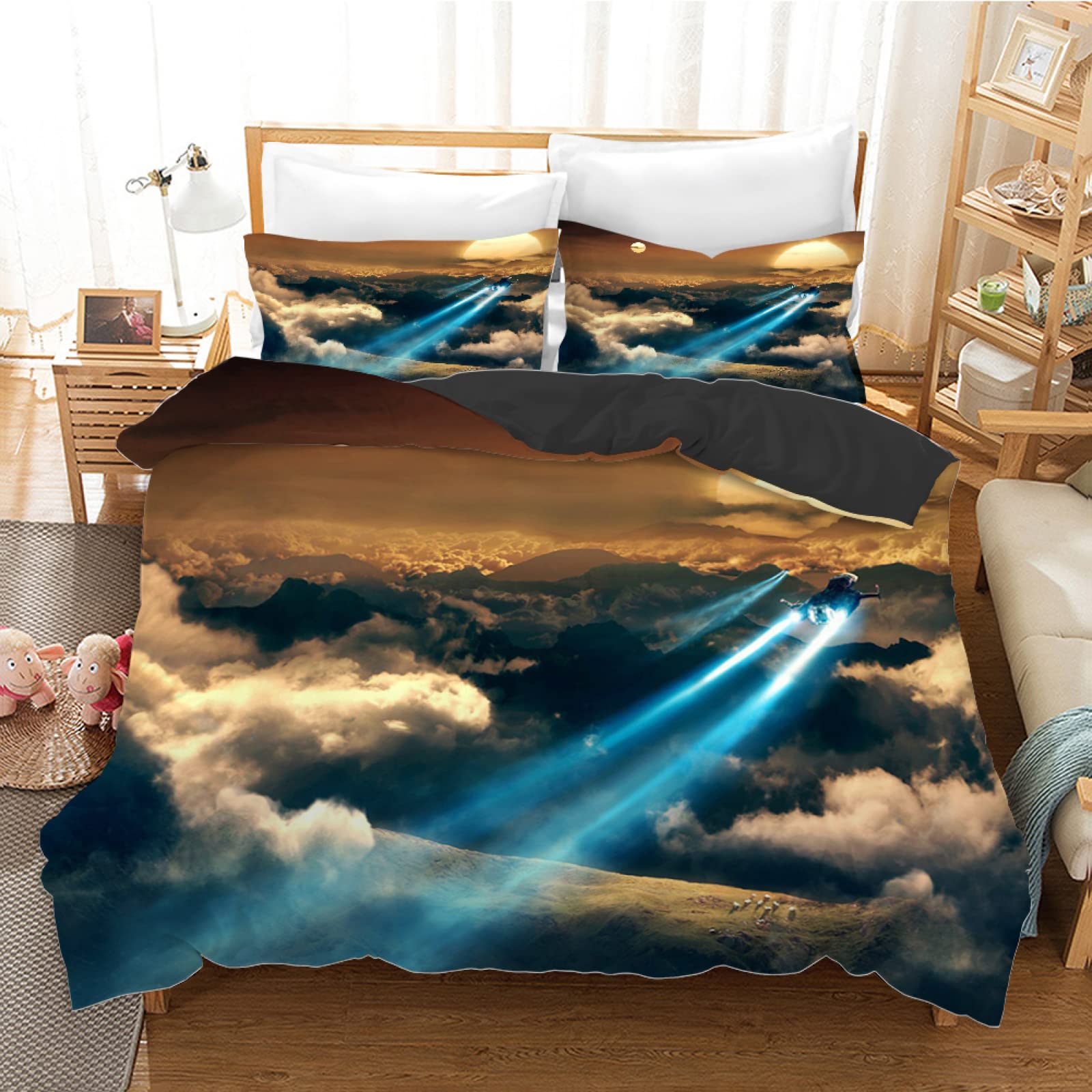 Housse de couette 160x200 fermeture éclair pour un lit facile à faire
