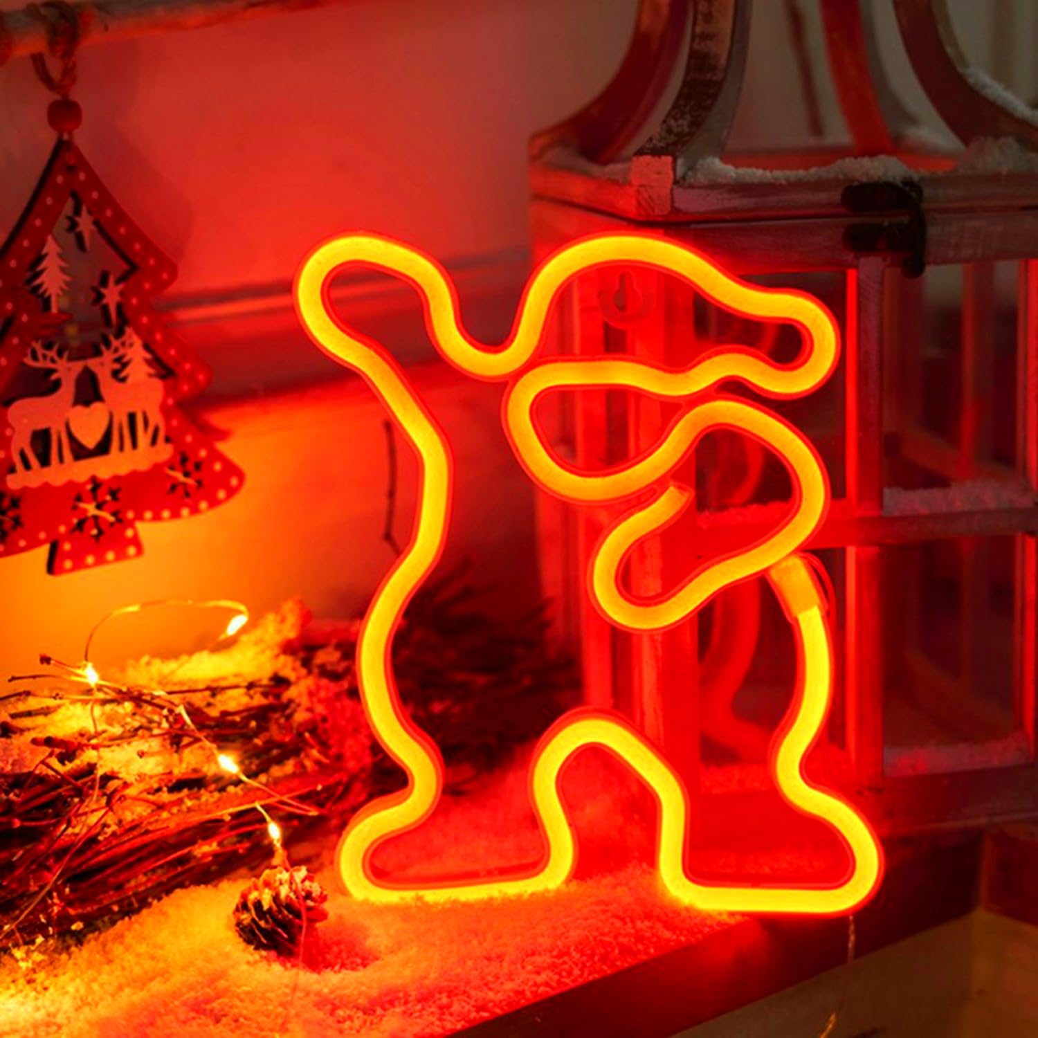 HFHungkeong Christmas LED Neon Light Sign Handmade Lamp for Wall Room Party Home Bar Art Christmas Bedroom Table Wedding Party Desktop Decoration Teen Kids Birthday Gift USB Powered — image 1