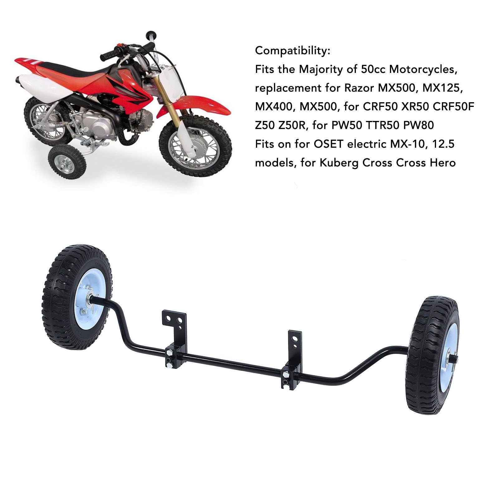 Fabater Ruedas de Entrenamiento de Moto de Cross, Ruedas Todoterreno de 8 Pulgadas para MX500 MX125 MX400 MX500, para CRF50 XR50 CRF50F Z50 Z50R y la Mayoría de Motocicletas de 50