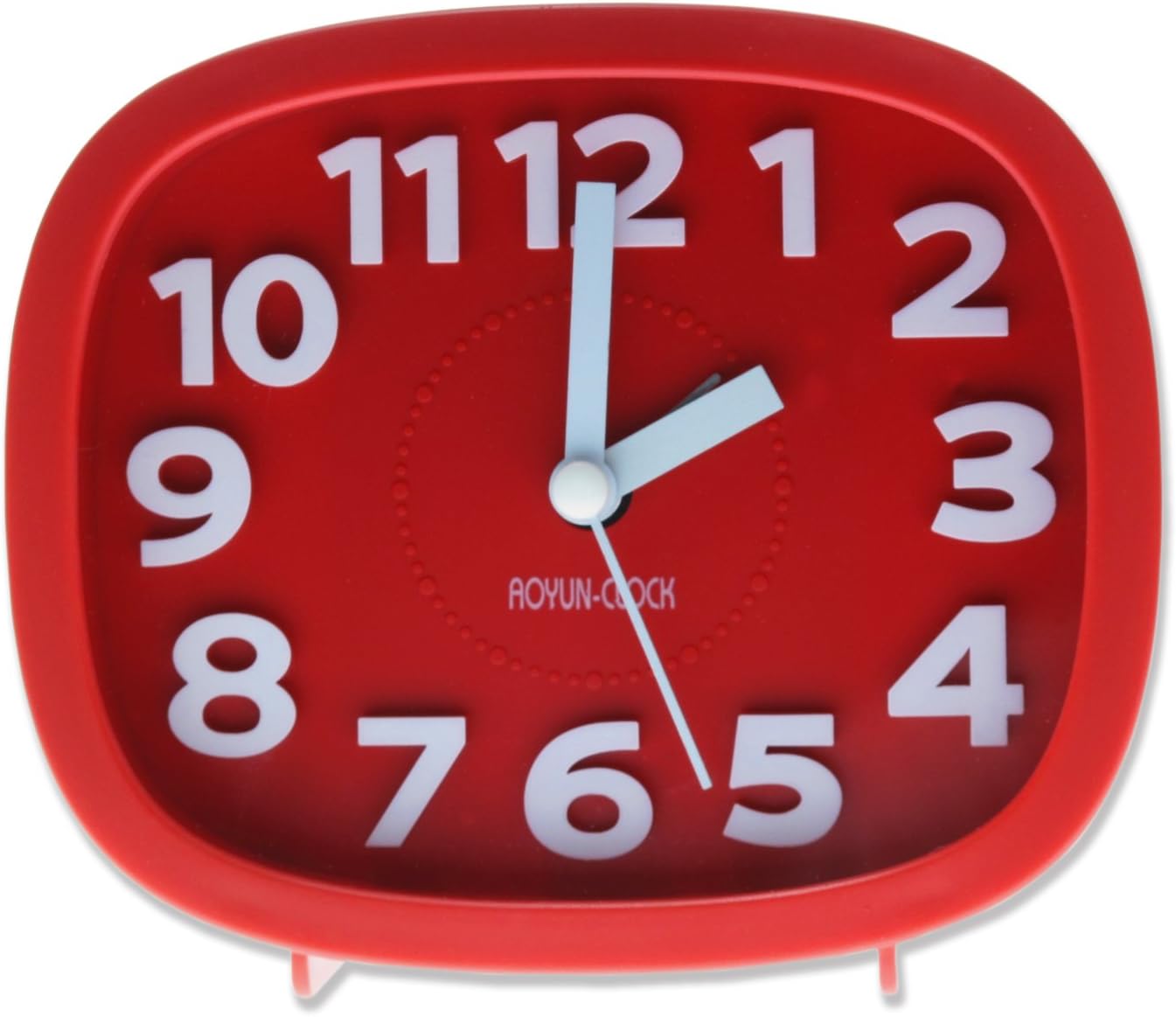 3D Modern Bedside Alarm Clock - 4-inch Rectangular Red