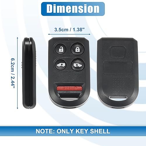 Miniatura 5 de X AUTOHAUX OUCG8D-399H-A - Carcasa para llave de coche, 5 botones, control remoto, carcasa de repuesto para Honda Odyssey 2005 2006 2007