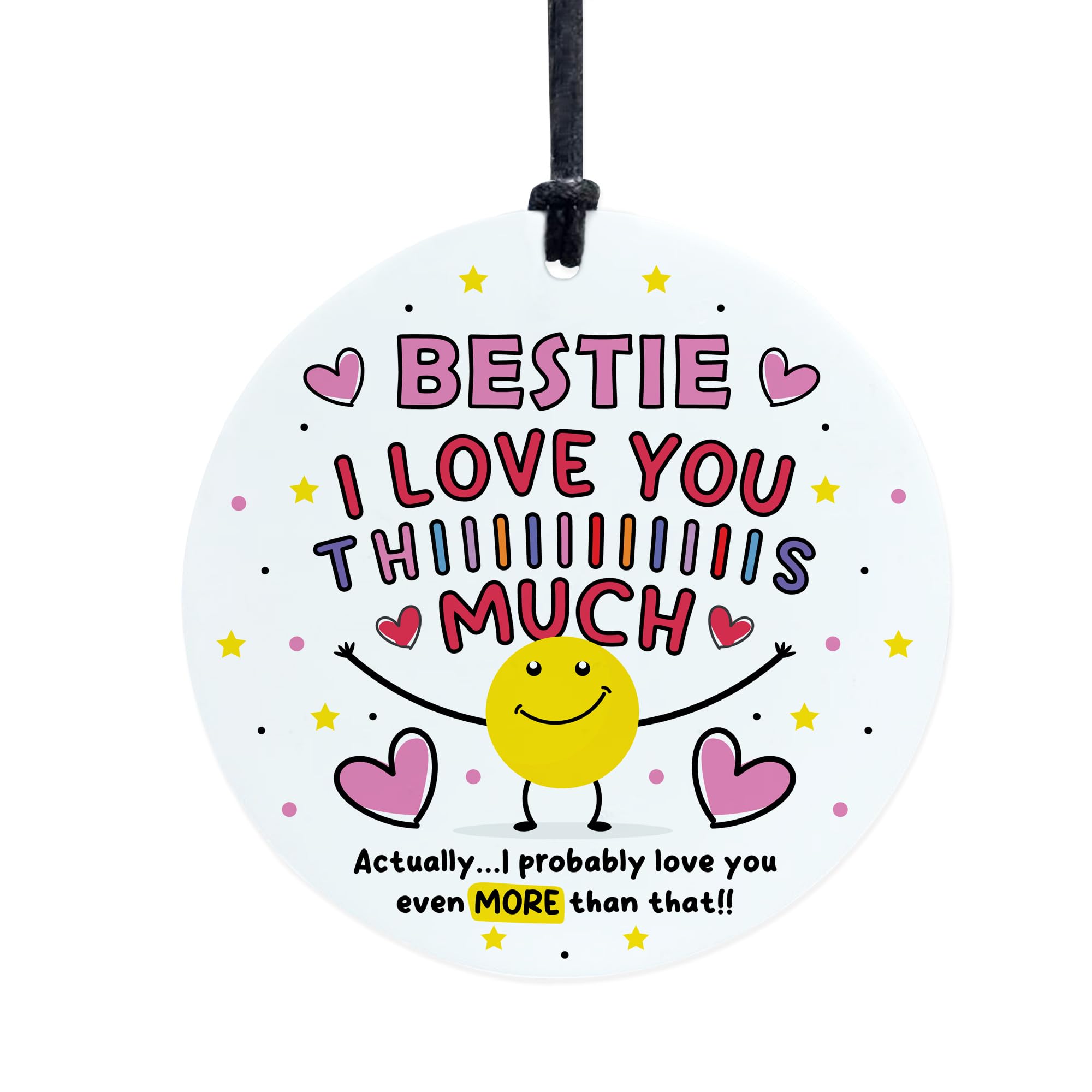 Red Ocean Gift For Bestie I Love You This Much Best Friend Birthday Christmas, Present For Bestie BFF, Thank You Gifts Her Friendship Sign Friend Keepsake