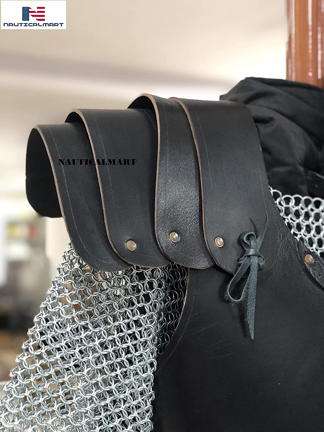 The Medieval Genuine 4mm Leather Vest Armor LARP Armor Armor Costumes Dress - Black