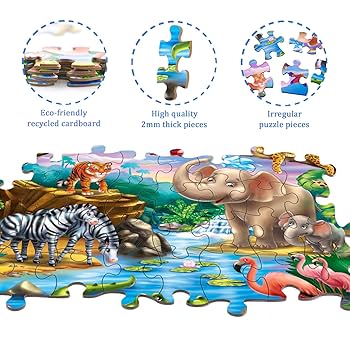 Amazon.com: Puzzles for Kids Ages 4-8 – 2 x 60 Pieces