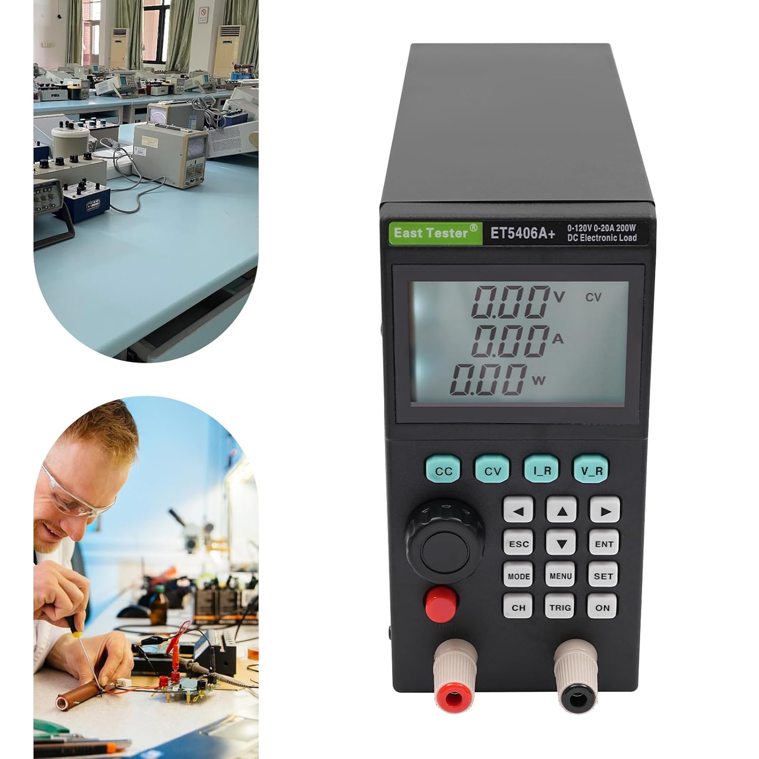 ET5406A+ Electronic Load Tester Battery Capacity Tester DC Load Testers 0-120v 0-20A Lithium Battery Tester 200W Programmable Battery Capacity Detector in Charger