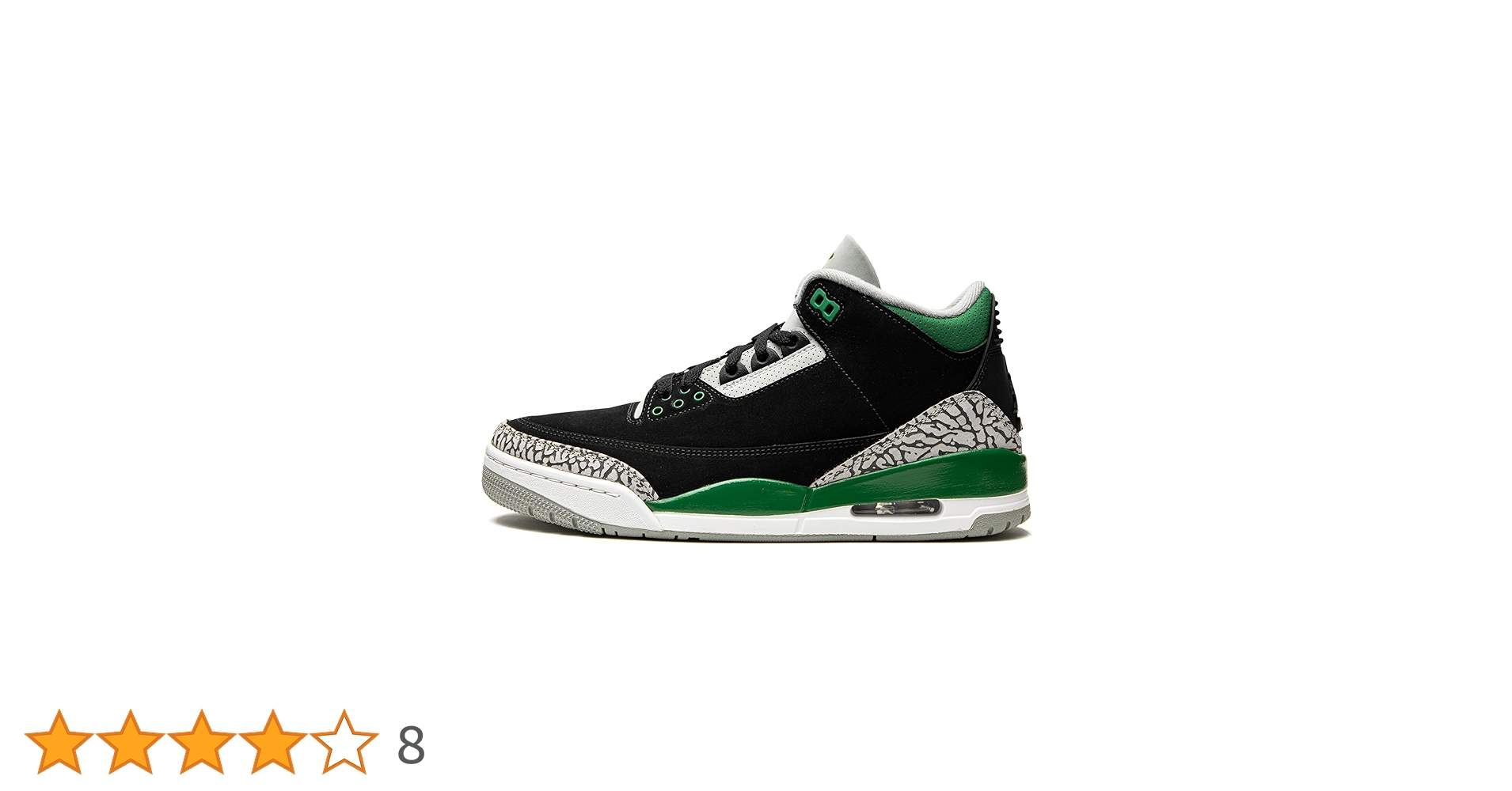 Nike Men's Air Jordan 3 Retro Pine Green, Black/Pine Green