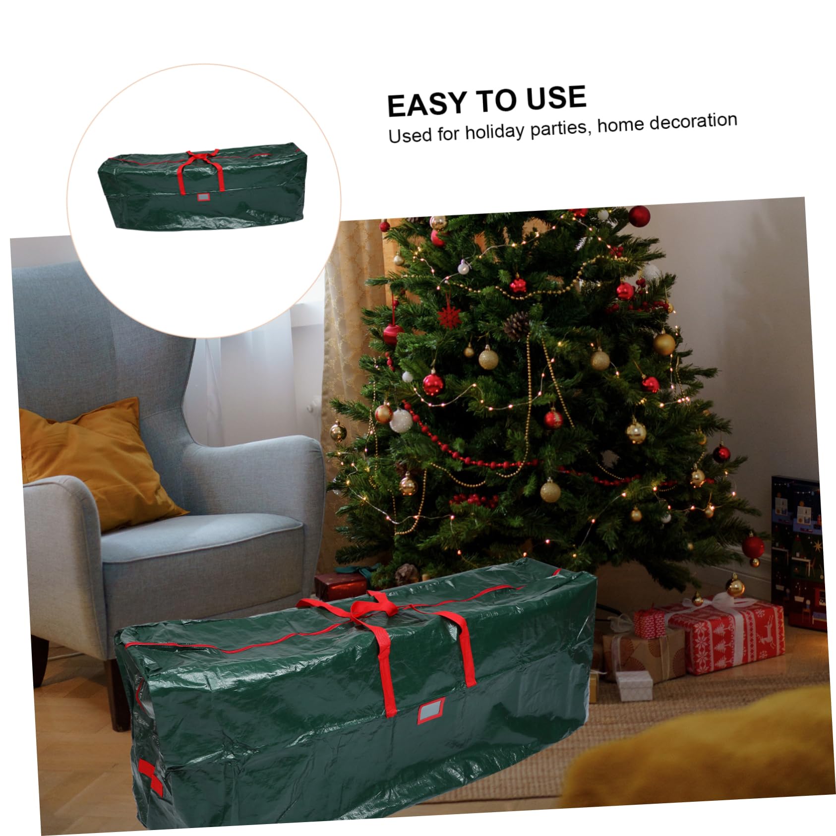 VINTORKY 1pc Christmas Tree Storage Bag Heavy Duty Organizer for Disassembled Holiday Trees Reinforced Handles Dust for Home Storage and Moving