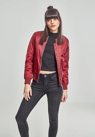 Urban Classics Women's Basic Bomber Jacket Women's Bomber Jacket Black Basics Streetwear