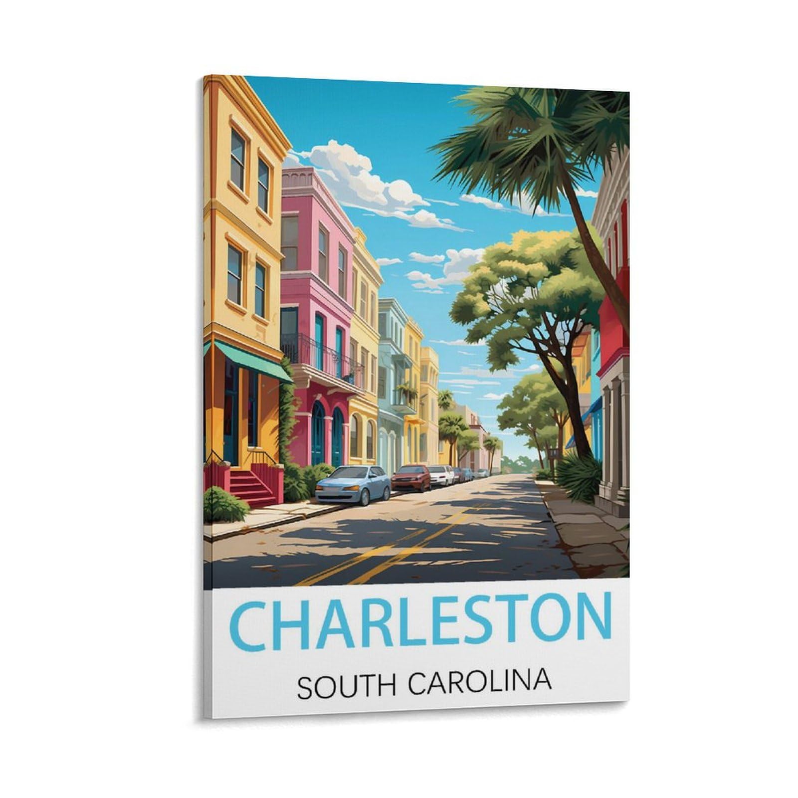 Charleston South Carolina Vintage Travel Posters 12x18inch(30x45cm) Canvas Art Poster And Wall Art Picture Print Bedroom Decor