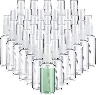 Uiifan 100 Pcs Mini Spray Bottles 1 oz Small Plastic Fine Mist Spray Bottles Clear Alcohol Spray Bottles with Small Funnels Empty Plastic Bottles Travel Bottle for Essential Oils Travel Perfumes