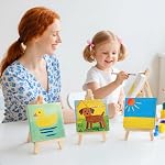Tosnail 36-Pack Mini Stretched Canvas Panels, 4 x 4 Inches Small Square Canvas Boards for Painting Party, Arts and Crafts