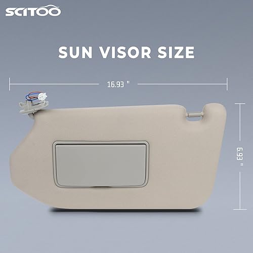 Miniatura 9 de SCITOO Conjunto de visera solar gris para el lado del pasajero derecho para Nissan Pathfinder 2014 2015 2016 2017 2018 para Nissan Pathfinder 2014