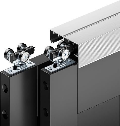 Herrajes para puerta de derivación de 4 pies, kit de riel de puerta de armario, estilo montado en la parte superior, hecho de aluminio resistente,