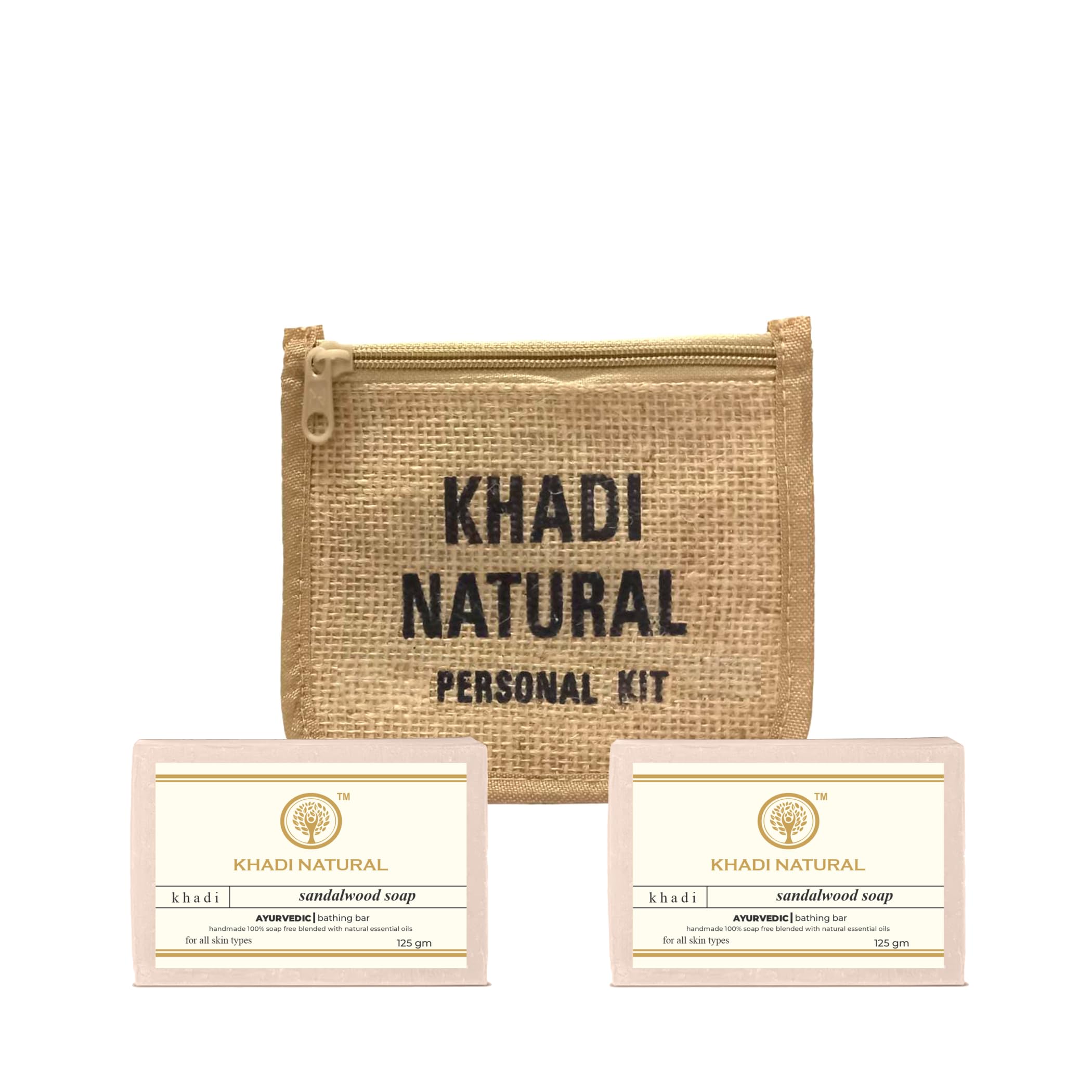 Khadi Natural Herbal Sandalwood Soap 125g Pack 2 (Sandalwood)