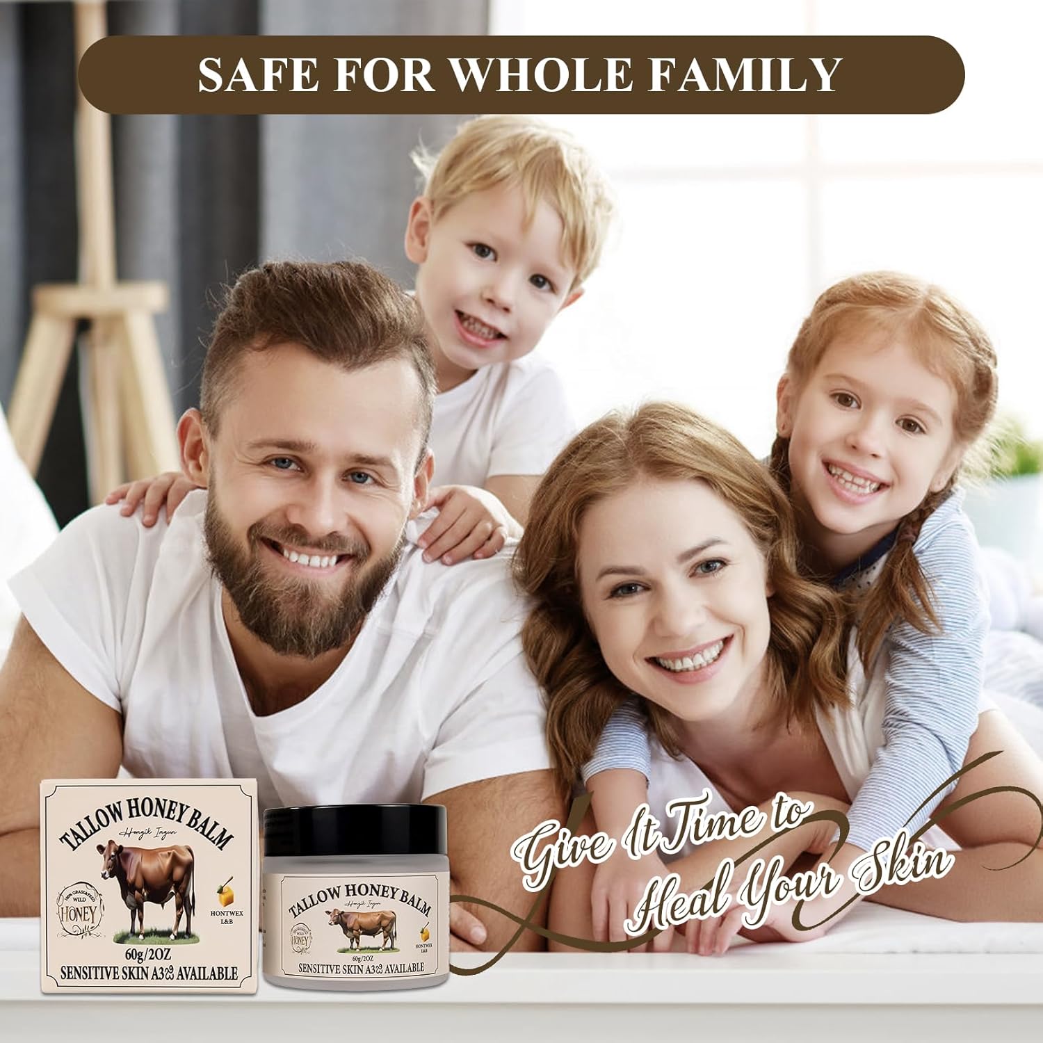 Beef Tallow for Skin, Whipped Tallow and Honey Balm Tallow Face Moisturizer, 100% Pure Beef Tallow Balm Blend of Vitamins Grass Fed Beef Tallow, All-Natural Moisturizer Hydrates and Nourishes the Skin - Image 7