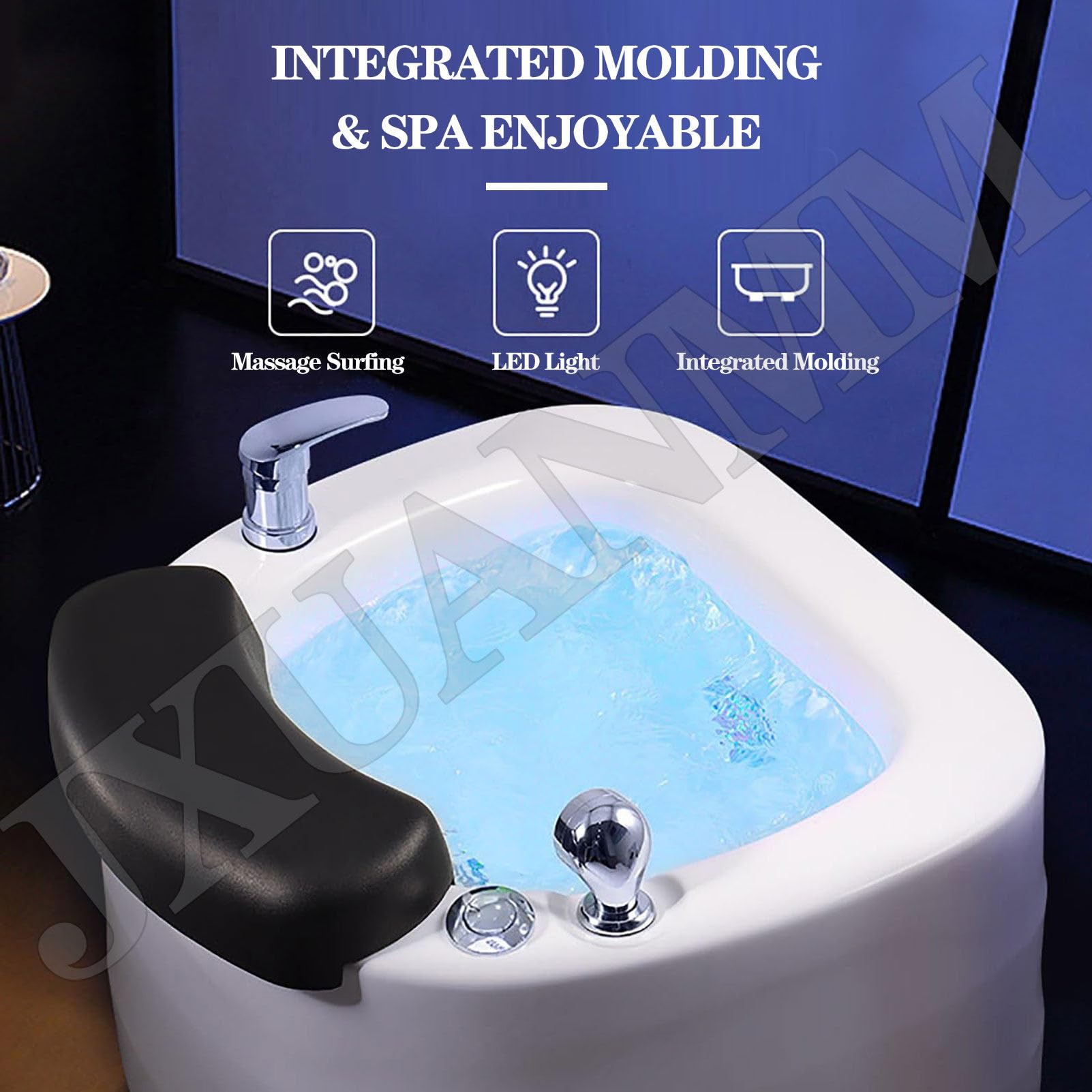 SPA de pies para pedicura, baño de pies acrílico con Masaje, Cuenco de pedicura con bañera portátil, SPA de pies con Calor y Masaje, Bomba Drenaje automático, inmersión Gran tamaño A