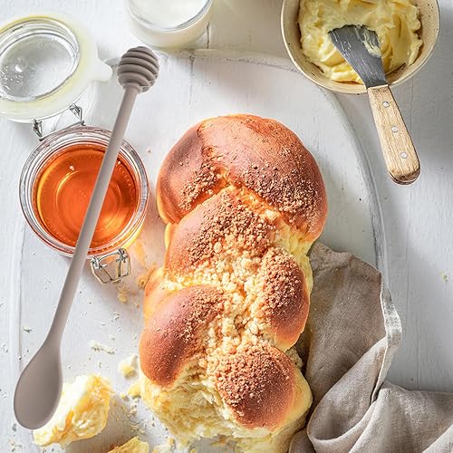 Miniatura 5 de UPKOCH Juego de cucharas mezcladoras de miel de silicona, 2 varillas de mango largo para tarros, melaza, jarabe y alimentos elásticos, 9.84