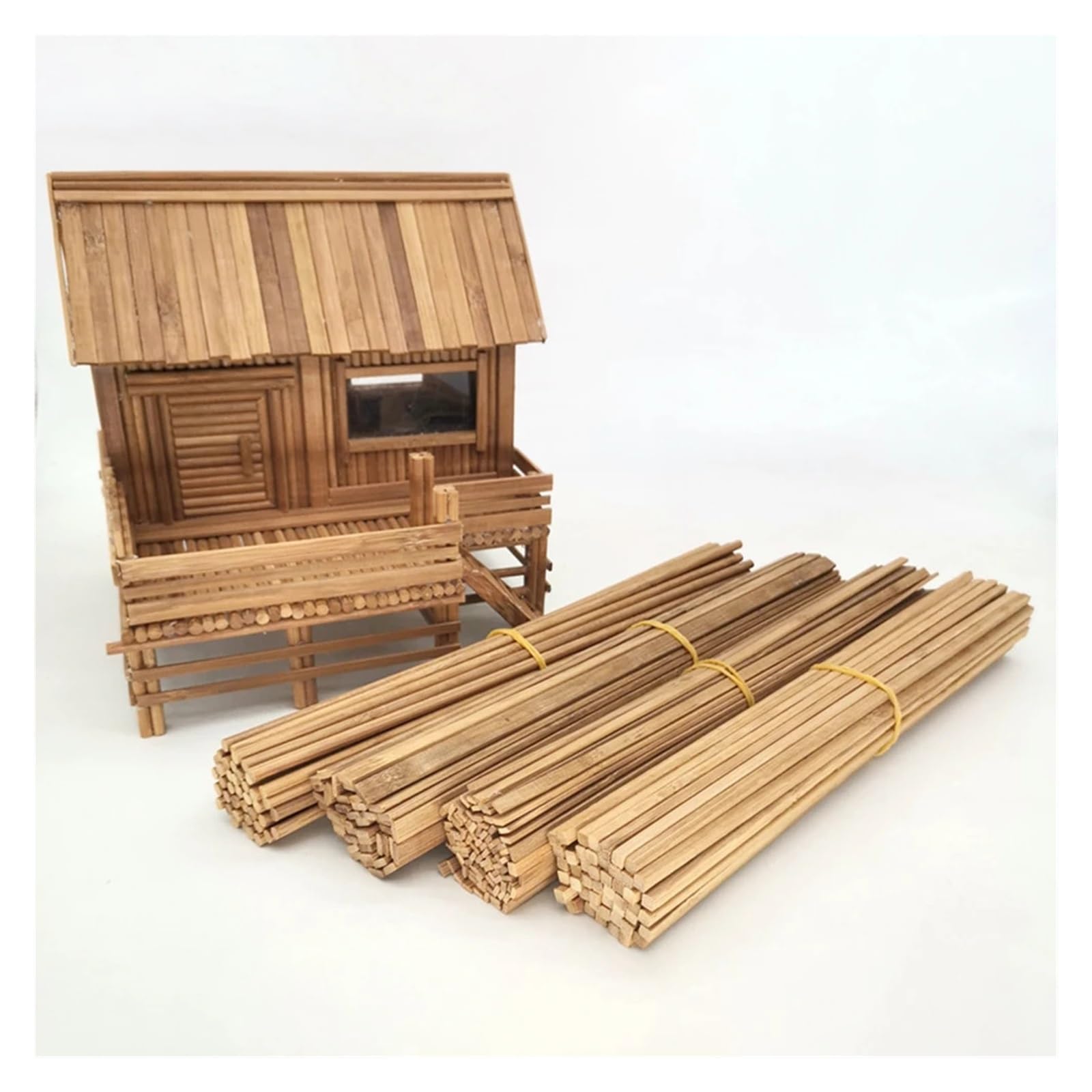Tiges en Bois, Lot de 40 bâtons de Bambou, tiges de Chevilles for travaux manuels, Bricolage, bâtons en Bois Brut, Plusieurs Tailles