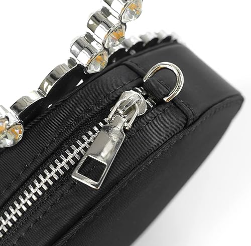 Miniatura 6 de Bolso de noche con diamantes de imitación para mujer, elegante bolso de mano estilo hobo de mariposa, bolso brillante con mango superior de diamante