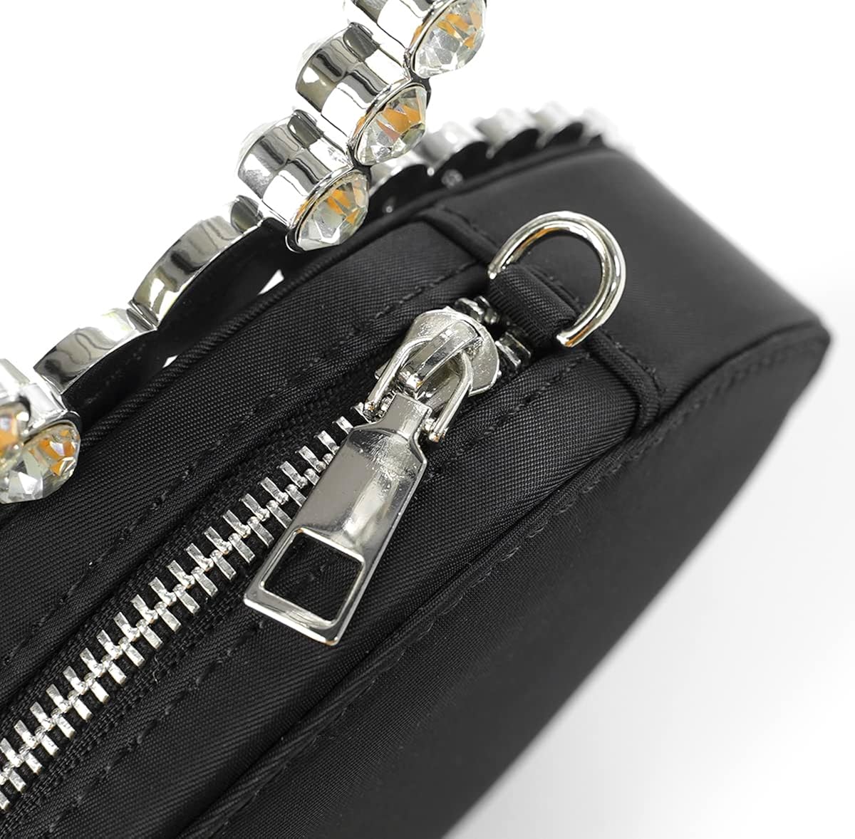 Miniatura 5 de Bolso de noche con diamantes de imitación para mujer, elegante bolso de mano estilo hobo de mariposa, bolso brillante con mango superior de diamante