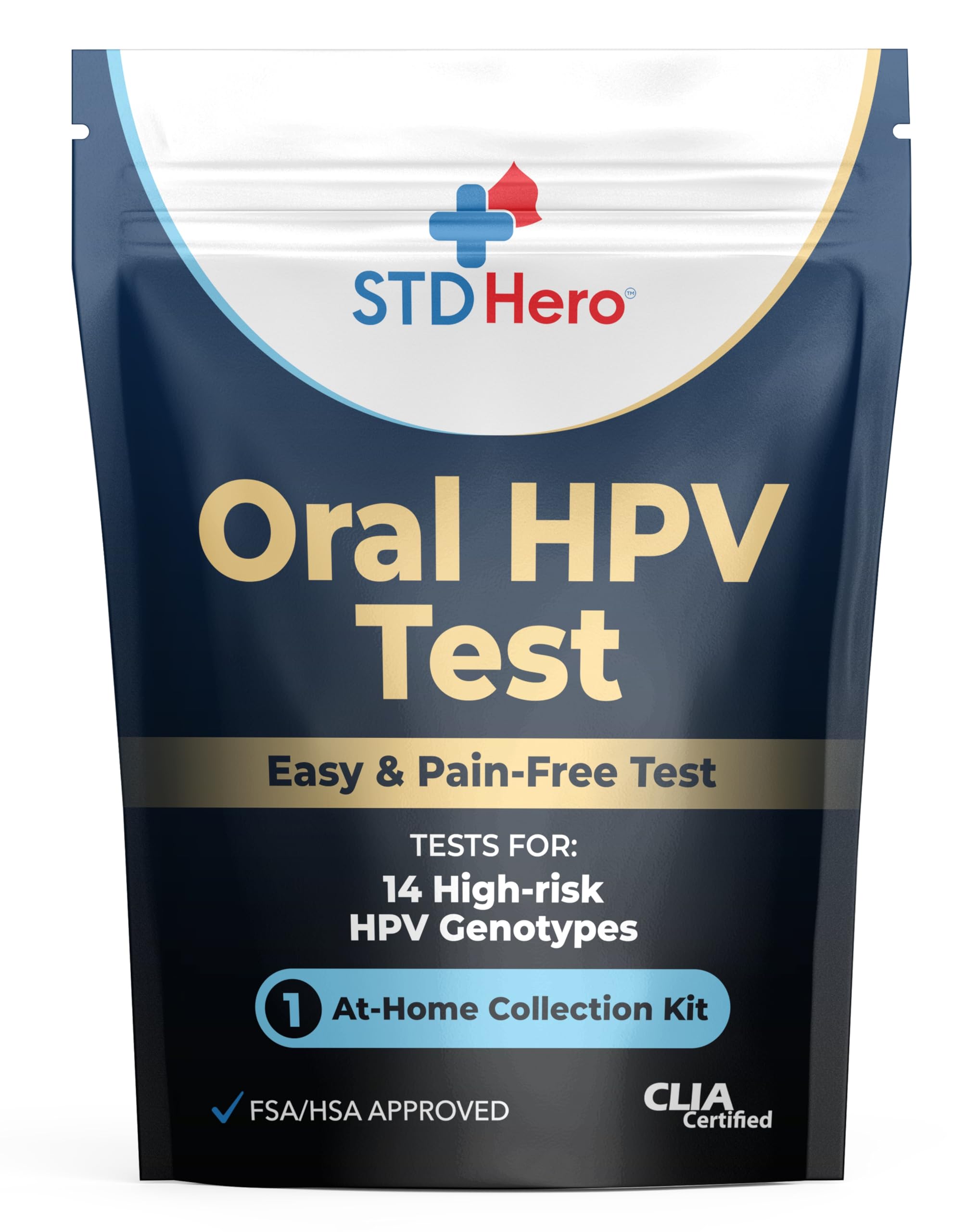 STD Hero Oral HPV Test Kit for Women and Men - at-Home Oral Rinse Collection for Health Screening - Simple, Private, and Easy-to-Use Home Test