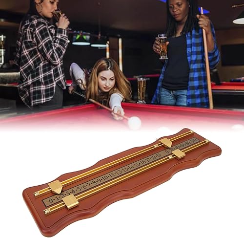 Miniatura 4 de Marcador de billar marrón, tablero de puntuación, juego de billar de madera, tablero de marcador de tejo, marcador de billar, 2 ondas, tablero de