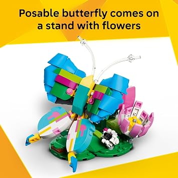 LEGO Creator 3 in1 Wild Animals: Colorful Hummingbird Building Toy for Girls, Boys, Kids, Ages 8+ Build a Bird, Butterfly, or Tropical Fish - Gift Idea for Birthdays - 31384