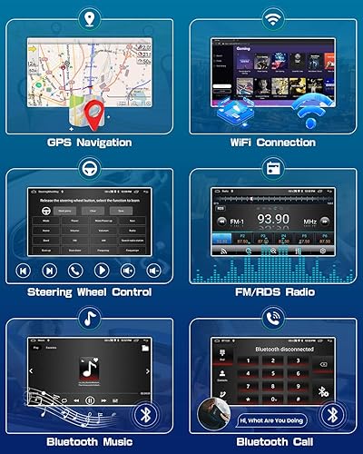 Miniatura 6 de Roinvou Estéreo Android CarPlay 2+64G para Toyota Yaris Vios 2007-2012, CarPlay inalámbrico integrado con Android Auto, pantalla táctil de 9