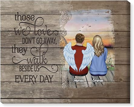 Gossby Custom Memorial Wrapped Family Canvas - Personalized Sympathy Gifts For Loss Of Father, Mother With Design, Name - Remembrance Gifts For Loss Of Dad, Mom - Those We Love - Father Daughter