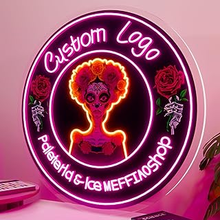 Custom Neon Sign, Personalized LoGo Neon Sign Customizable for Business, UV Bar Salon Beauty Studio Light Up Sign, LED Neon Name Sign Suitable for Wall Decoration