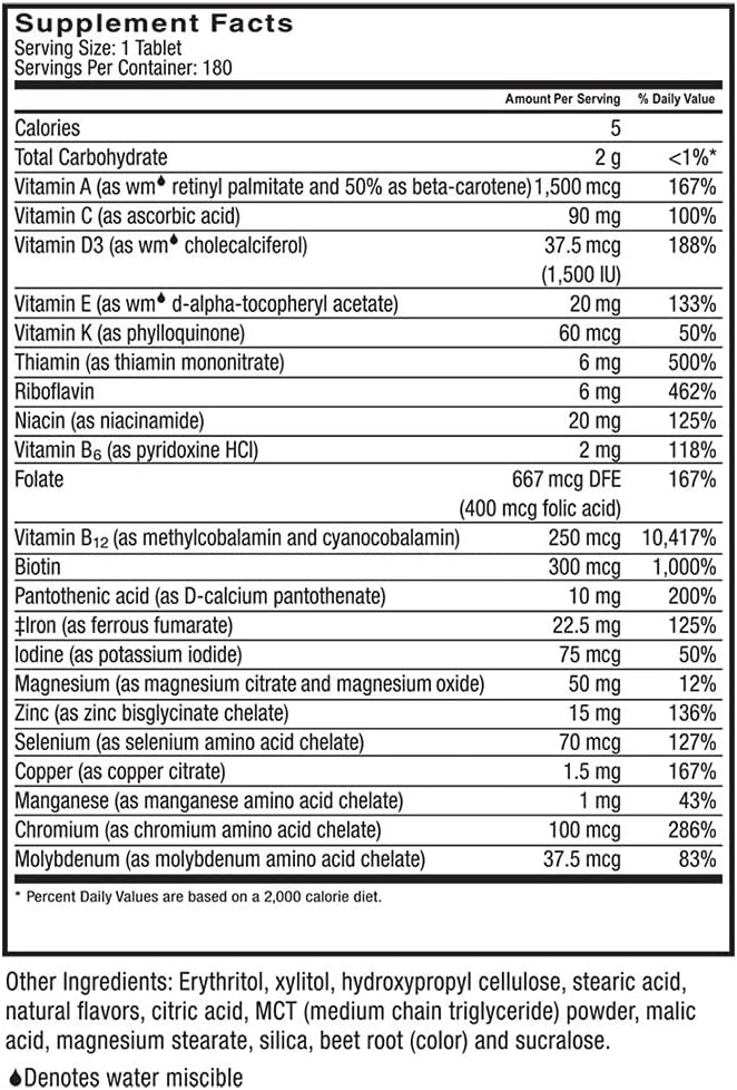 Celebrate Vitamins Multi-Complete Chewables, 45mg Iron – Daily Bariatric Multivitamin for Sleeve Gastrectomy and Gastric Bypass Surgery Patients – Essential Vitamins & Minerals - Berry (180 Tablets)