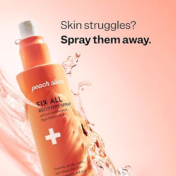 Peach Slices - Fix All Recovery Spray (4 oz) - Purify, Soothe, Relieve - Zits, Stressors, Redness - Hypochlorous Acid Spray - Electrolyzed Water - Vegan & Cruelty Free - Korean Skin Care & Beauty