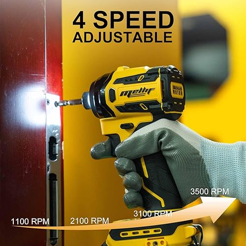 Miniatura 4 de Destornillador de impacto de 14 de pulgada, par de 2212 in-libras, motor sin escobillas de 4 velocidades, compatible con batería máxima de 20 V 60