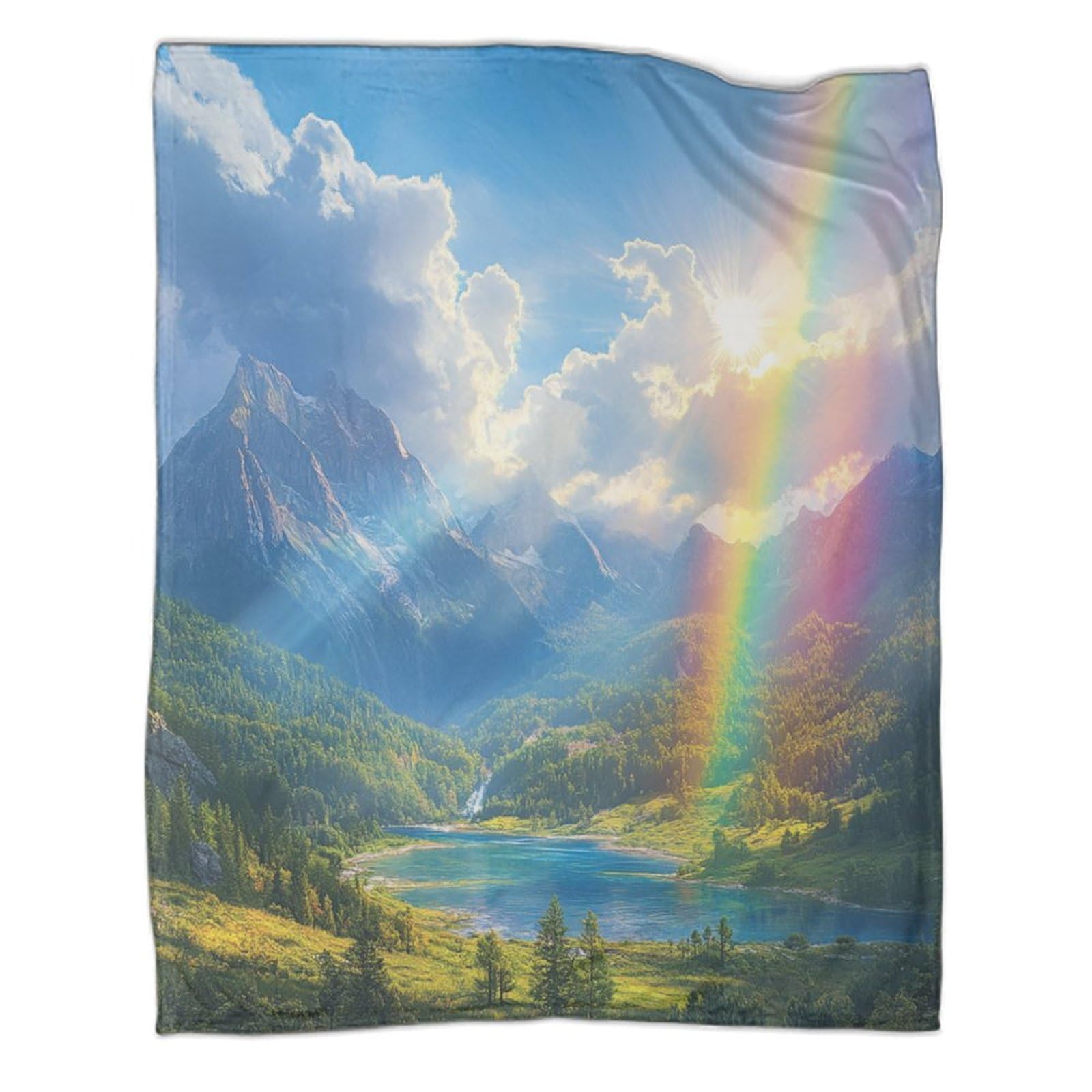 Couverture flanelle arc-en-ciel 150x200cm, le cadeau idéal chaud
